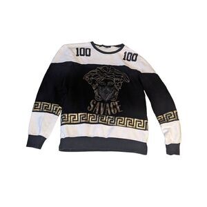 Hudson Outerwear 100% Cotton Gold Medusa Savage Long Sleeve Sweatshirt